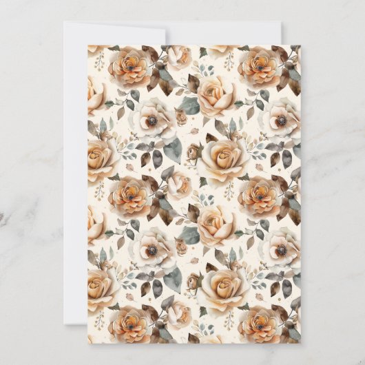 ホワイトボホフローラ馬女性のカーボーイ誕生日パーティー 招待状 (裏面)