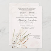 ホワイトボホーベージュスペインの結婚式招待状 招待状 (正面/裏面)