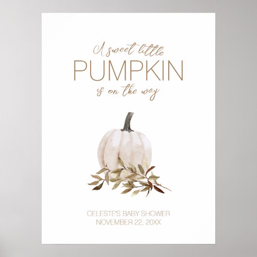 ホワイトボホ素朴カボチャ赤ちゃんシャワーへようこそ ポスター (正面)