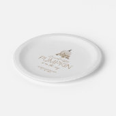 ホワイトボホ素朴カボチャ赤ちゃんシャワー ペーパープレート (アングル)