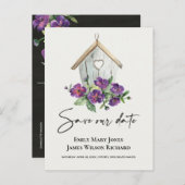 ホワイトボホ素朴フローラバードハウス日付を保存 案内ポストカード (正面/裏面)