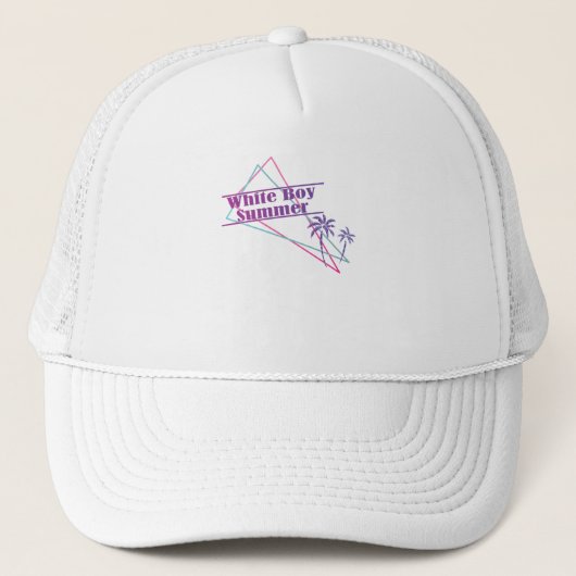 ホワイトボーイサマーレトロ面白いシャツアイロンUSA キャップ (正面)