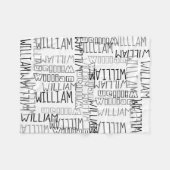 ホワイトボーイズパーソナライズされた名前をカスタムする フリースブランケット (正面(横))