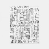 ホワイトボーイズパーソナライズされた名前をカスタムする フリースブランケット (正面)