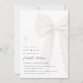 ホワイトボーエレガントバプテスマ招待状 招待状 (正面)