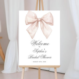 ホワイトボーエレガントブライダルシャワーウェルカムサイン ポスター
