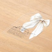 ホワイトボーエレガントブライダルシャワーシッククリーム アクリル招待状 (レイダウン)