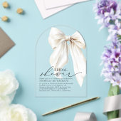 ホワイトボーエレガントブライダルシャワーシッククリーム アクリル招待状 (インサイチュ (ウェディング))