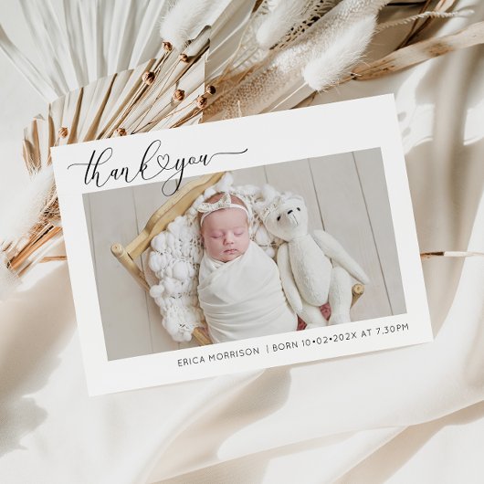 ホワイトボーダーの誕生お知らせカード 招待状