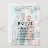 ホワイトボーダー ヴェラム効果 フォト ブライダルシャワー 招待状 (正面)