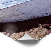 ホワイトボートオンビーチゴールデンサンズブルーシーフォト ポスター (コーナー)