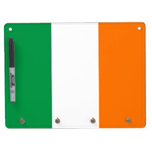 ホワイトボードとアイルランド国旗 キーホルダーフック付きホワイトボード
