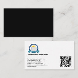 ホワイトボードスクール先生とQRコード 名刺