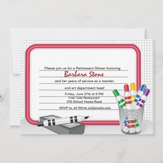 ホワイトボード退職招待状 招待状 (正面)