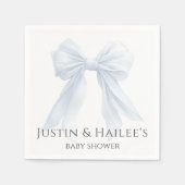 ホワイトボーパーソナライズされたガールコケット赤ちゃんシャワー スタンダードカクテルナプキン (正面)