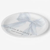 ホワイトボーパーソナライズされたガールコケット赤ちゃんシャワー ペーパープレート (アングル)