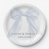 ホワイトボーパーソナライズされたガールコケット赤ちゃんシャワー ペーパープレート (正面)