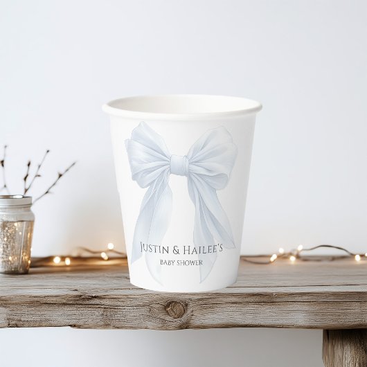ホワイトボーパーソナライズされたガールコケット赤ちゃんシャワー 紙コップ