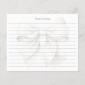 ホワイトボーパーソナライズされたブライダルシャワーレシピカード (裏面)