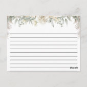 ホワイトボーフローラブライダルシャワーレシピカード ポストカード (裏面)