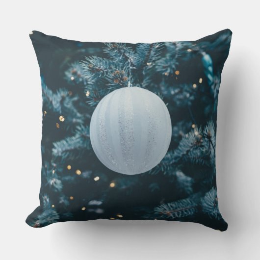 ホワイトボールクリスマスオーナメント装飾用クッション クッション (正面)
