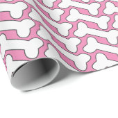 ホワイトボーンパターオンピンクカスタム ラッピングペーパー (ロールコーナー)