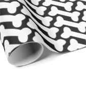 ホワイトボーンパターオンブラックカスタム ラッピングペーパー (ロールコーナー)