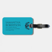 ホワイトボ航海のートいかりオンネイビーブルーラゲッジタ ラゲッジタグ (裏面横)