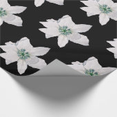 ホワイトポインセチアのクリスマス包装紙 ラッピングペーパー (角)