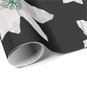 ホワイトポインセチアのクリスマス包装紙 ラッピングペーパー (ロールコーナー)