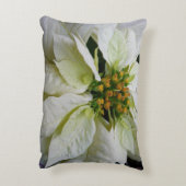 ホワイトポインセチアエレガントクリスマスホリデーフローラ アクセントクッション (裏面(縦))