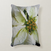 ホワイトポインセチアエレガントクリスマスホリデーフローラ アクセントクッション (正面(垂直))