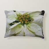 ホワイトポインセチアエレガントクリスマスホリデーフローラ アクセントクッション (裏面)