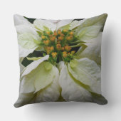 ホワイトポインセチアエレガントクリスマスホリデーフローラ クッション (裏面)