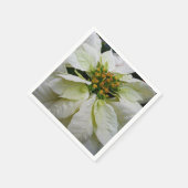 ホワイトポインセチアエレガントクリスマスホリデーフローラ スタンダードカクテルナプキン (角)