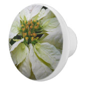 ホワイトポインセチアエレガントクリスマスホリデーフローラ セラミックノブ (右)