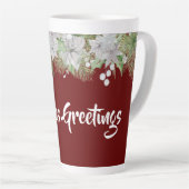 ホワイトポインセチアガーランドホリデイ カフェラテマグ (右アングル)