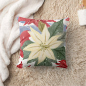 ホワイトポインセチアクリスマスホリデーウィンター クッション (ブランケット)