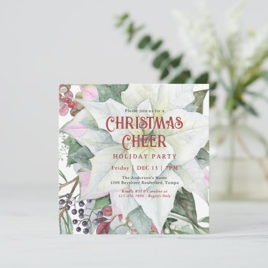 ホワイトポインセチアフェスティバルフローラクリスマスパーティー 招待状 (スタンド正面)