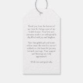 ホワイトポインセチア冬ブライダルシャワー感謝していユー ギフトタグ (裏面)