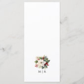 ホワイトポインセチア赤いベリー冬の結婚式メニュー メニュー (裏面)