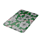 ホワイトポインセチア、クリスマスパターン バスマット (アングル)