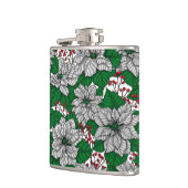 ホワイトポインセチア、クリスマスパターン フラスク (左)