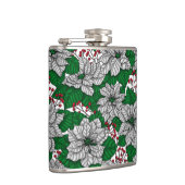 ホワイトポインセチア、クリスマスパターン フラスク (右)