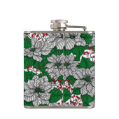 ホワイトポインセチア、クリスマスパターン フラスク (裏面)