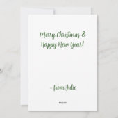 ホワイトポインセティアガーデン垂直フォトフラットカード シーズンカード (裏面)