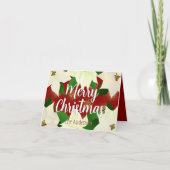 ホワイトポインセティアスホリデイ カード (正面)