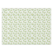 ホワイトポインセティアス緑葉のクリスマス テーブルクロス (正面(横))