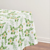 ホワイトポインセティアス緑葉のクリスマス テーブルクロス (インサイチュ)