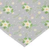 ホワイトポインセティアス葉グリーンクリスマスオングレー テーブルクロス (アングル)